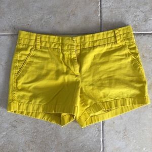 JCrew Chino Shorts, Yellow, Size 6, 4 inch inseam